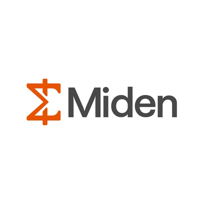 The "Miden" logo displayed in black text with an orange geometric icon on a white background.