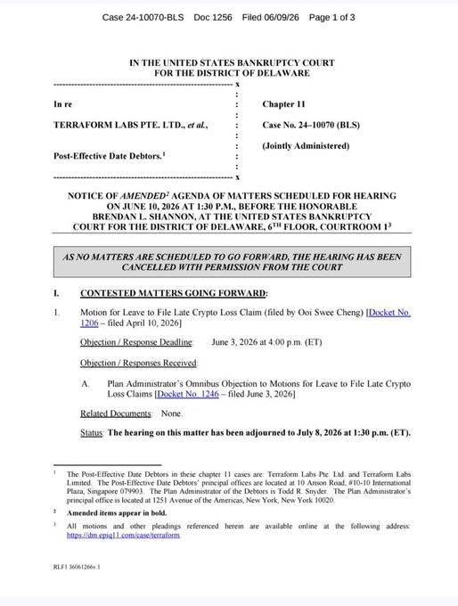 The image shows a document related to a court hearing, specifically about Terraform Labs. The document appears to be a legal brief or statement, but there are no specific details provided. The text in the image seems to be discussing the case, which could include information about the parties involved, the issues at hand, and any relevant facts or evidence. However, without more context from the image, it is difficult to determine the exact nature of the document or its significance within the court proceedings.