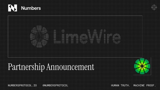 The image features a black background with white text that reads " Partnership Announcement". The text is accompanied by an illustration of a green flower, which is placed below the text. Below this, there are two lines of text that read " Partnership Protocol" and "Human Truth Machine Proof", respectively.