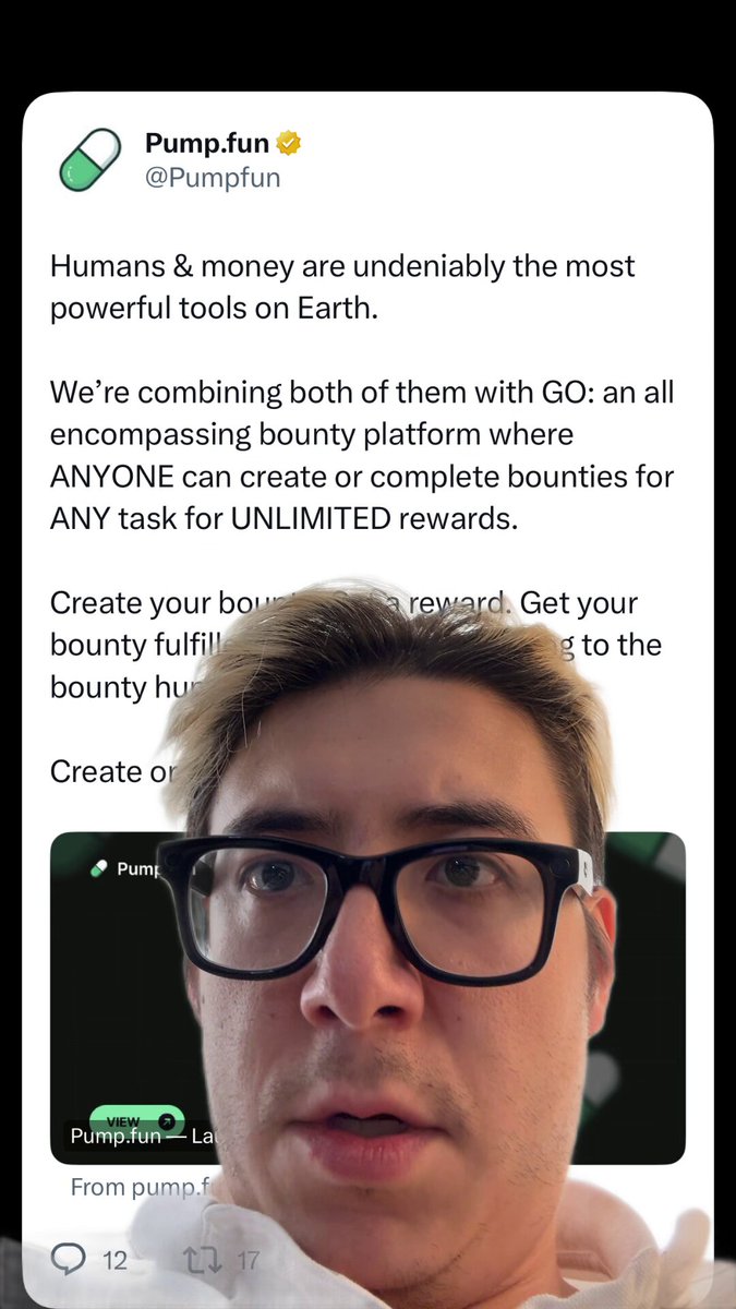The image shows a man wearing glasses with his face displayed on a smartphone screen. The caption of the image reads "Huge feature add, honestly this one is big because it adds a bit more than what @fomo did for gifting tokens, Will be trying this out." This suggests that there might be an interesting or unique feature related to gifting tokens in the post, and the man's face is being used as an example.