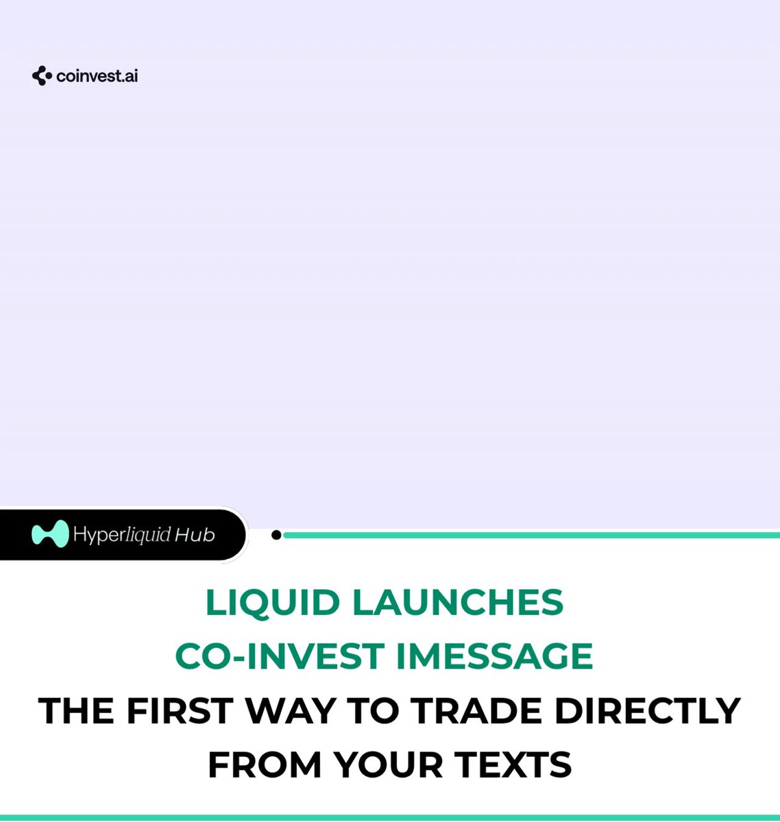 !!!IMAGE!!! The focus of this text message should be on an image related to liquid trading. The message encourages users to trade directly from their texts using an AI-powered investing app, which can help them make informed decisions about buying or selling stocks, crypto, or other assets with the ease and convenience of a chat conversation.