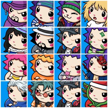 The image features a grid of twelve cartoon faces, each with different expressions and styles. The faces are arranged in four rows of three, creating a visually appealing pattern. The caption below the image reads "don't underestimate the chog community. don't underestimate the power of our delusional minds. we're the future millionaires of this space. you either buy $CHOG or have fun staying poor". This message is related to the cartoon faces as it highlights the importance of embracing creativity and individuality, just like the diverse characters depicted in the image.