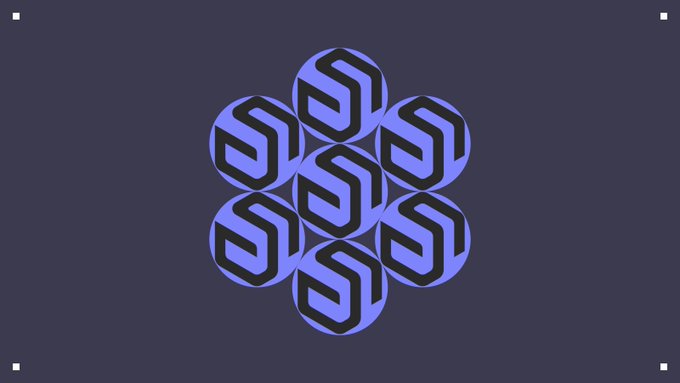 The image features a logo with the letters "@" in various positions, suggesting that they are part of a chainlink network or company. The letter "s", which could be either an exclamation point or a question mark depending on context, is located at the center and surrounded by six small circles within a larger circle, creating a visually interesting design. The colors used are blue and purple, adding to the overall aesthetic appeal of the logo.