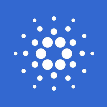 The image displays the Cardano (ADA) logo, featuring its signature pattern of white dots arranged in a circular formation against a blue background. It visually represents the Cardano blockchain being referenced in the post about Veridian tokenizing equity as the inaugural real-world asset under ADA's new programmable token standard.