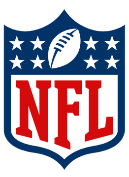 The image shows the official NFL shield logo, featuring a football and stars in the upper portion with "NFL" displayed prominently in red letters on a white background below. The logo relates to the post by representing the National Football League, which has urged the Supreme Court to hear New Jersey's case against Kalshi over sports prediction contracts.