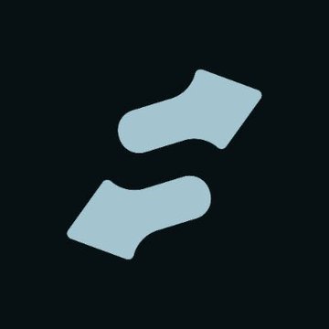 The image features two blue sock-like shapes arranged diagonally on a dark background, resembling a stylized brand or stock ticker logo. This appears to connect to the post's discussion of $STONK10 by visually referencing the "STONK" or stock-themed imagery commonly associated with meme-based financial commentary.