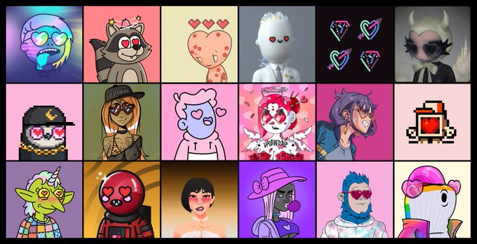 A grid of 18 colorful cartoon character avatars in various styles and designs.