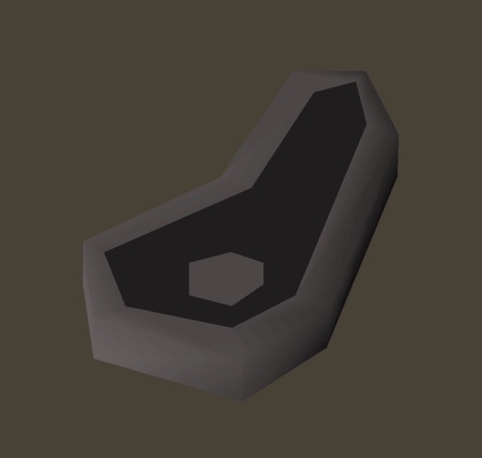 A low-poly 3D rendered model of a dark purple and black angular chair or throne-like seat against a plain dark background.