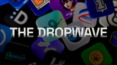 This image features the text "THE DROPWAVE" overlaid on a collage of various app icons, including one labeled "Upshot." It visually represents the "DropWave" ecosystem activation mentioned in the accompanying post, which involves Upshot users claiming chips, stacking points, and earning rewards.
