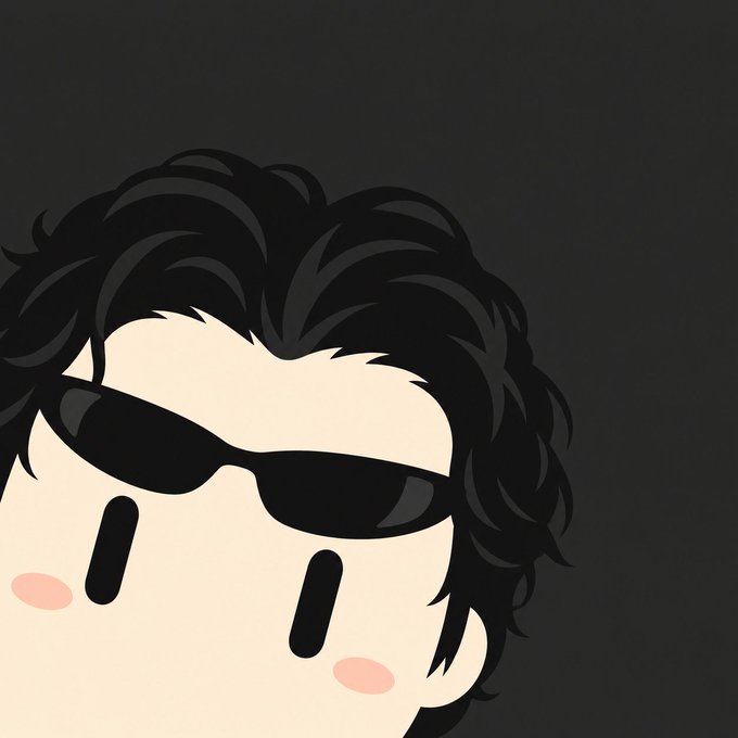 A cute chibi-style cat character with fluffy black hair, dark sunglasses, blushing pink cheeks, and an endearing expression, playfully personifying the "Gmeow" meme—a feline twist on the GameStop stock phenomenon.