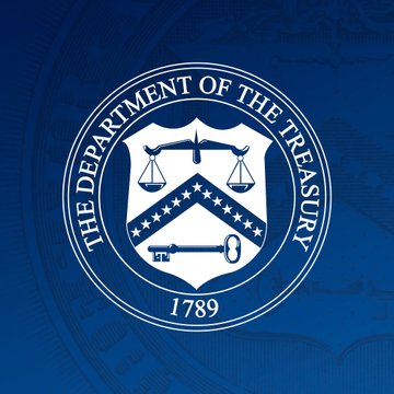 The image displays the official seal of the U.S. Department of the Treasury, established in 1789, featuring scales of justice and a key on a shield with a blue starry chevron. The caption "Saylor was counting on that" suggests a connection to MicroStrategy's Michael Saylor, hinting that the Treasury Department may be withholding or delaying action that he had anticipated or relied upon.