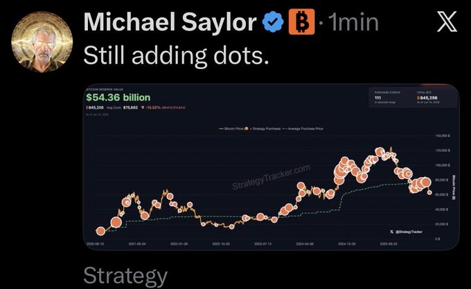 The image features a graph, likely representing Bitcoin prices over time. The text at the bottom of the image talks about strategy for trading Bitcoin, implying that the user's interests are centered around cryptocurrency investing or analysis.