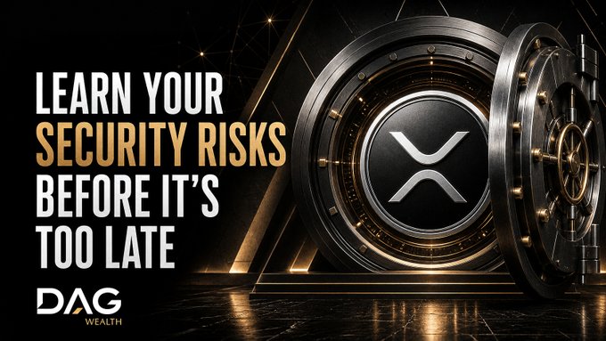 A graphic from DAG Wealth featuring a high-security vault door with a metallic "X" symbol, accompanied by the text "LEARN YOUR SECURITY RISKS BEFORE IT'S TOO LATE."

The image's emphasis on vault security visually reinforces the post's theme about crypto custody arrangements, highlighting the trade-off between how well your assets are protected and what control you retain over them.