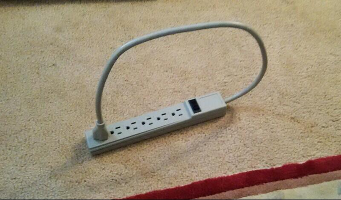 A power strip with its cord looped over itself creates a physical representation of the "new launchpad coins" mentioned in the text, suggesting a secure and elevated entry point. The image of a power strip with its cord in a loop, as seen here, relates to the post's theme of new, higher-value cryptocurrency launches.