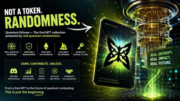 The image features a cell phone with a butterfly design, surrounded by various text elements that explain the concept behind the butterfly-themed NFT. The main message of the image is that not all tokens are created equal; some are more valuable than others due to their randomness and uniqueness. This idea is further emphasized by the fact that the butterfly design on the cell phone represents a futuristic, quantum-inspired NFT collection called "Quantum Echoes". The post also mentions that this collection was launched in partnership with @quipnetwork, which suggests that it's an innovative collaboration between two companies or individuals who are interested in exploring new ways to use NFTs.
