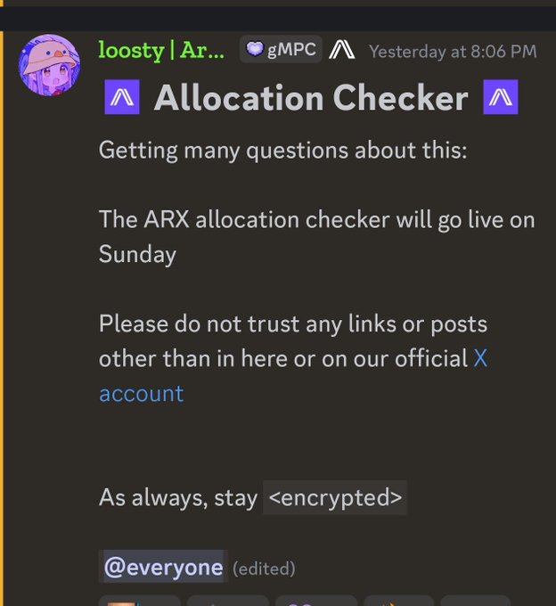 !!!Arcium Airdrop Checker Update!!! The wait is almost over... @Arcium Airdrop Checker goes live this Sunday Everyone will finally be able to check their allocation and see what their farming efforts were worth 18.15% of the total supply has been allocated to.