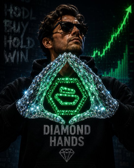 The image features a man wearing sunglasses and holding a diamond hands t-shirt over his head with both hands, as if he's trying to protect something or someone from an unseen threat. The text "Diamond Hands" is written on the shirt, which suggests that this could be related to cryptocurrency or blockchain technology. The post also mentions Bitcoin, which further supports the idea of a connection between the image and the topic it represents.