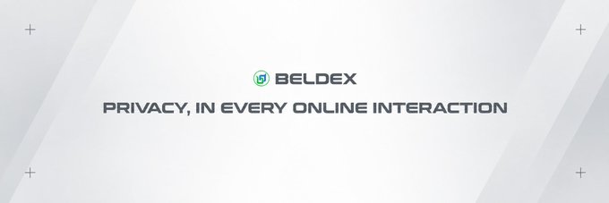 A Beldex promotional banner featuring the text 'BELDEX' and 'PRIVACY, IN EVERY ONLINE INTERACTION' on a light grey background.
