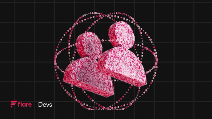 The image shows a pink candy shaped like two people sitting next to each other, with a black background that highlights their presence. Below this image, there are three bullet points providing information about the top 3 active repos by Flare. The first bullet point mentions a server called "tee-node A" which is used for key management and signing in a secure execution environment. The second bullet point talks about a client named "flare-system-client", while the third bullet point provides details on the Repository Server, focusing on its core functionality of providing key management and signing backed by hardware security.