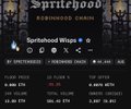 A digital game interface for 'Spritehood' showing a 'ROBINHOOD CHAIN' marketplace with various NFT items, prices, and floor prices listed.