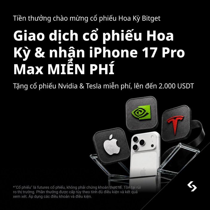 The image shows a cell phone with a price tag of 100 US Dollars displayed above it, advertising "Trade cổ phiếu Mỹ trường tới" or "Trade stock". This indicates that there is a sale on this particular product. The image also features an iPhone and an apple logo, adding variety to the products available for purchase.