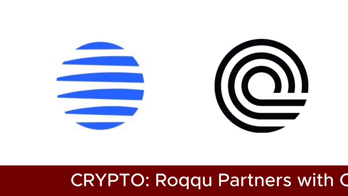 The image features a logo for Roqqu Partners with Ondo Finance, which is a partnership between two companies that aims to scale access to RWA (Real-World Assets) across emerging markets. The logo includes a blue circle and a black wave design, symbolizing the collaboration between these two organizations.