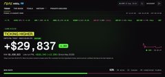 The image shows a dark-themed crypto tracking dashboard (likely Nansen) displaying the "OSF_REKT" wallet with a balance of +$29,837 across various tokens on the Polygon network. The chart at the bottom tracks the wallet's historical net worth, visually supporting the post's claim about assets under management tied to Rekt Drinks' net profit being held in the "Osf wallet" linked to Rekt Markets (formerly Tradoors).