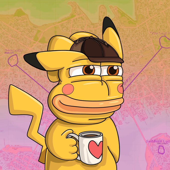 An illustration of a yellow cartoon giraffe wearing a deerstalker hat and holding a mug with a heart, set against a colorful city map background with labels like 'Honolulu' and 'Subaar Lya'.