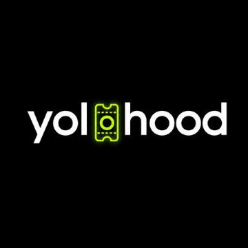 A logo on a black background reading 'yolohood' in white text, with the 'o' in 'yolo' replaced by a green stylized icon.