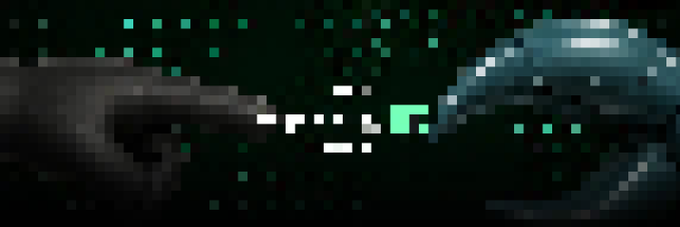 Pixel art scene showing a green spaceship firing a projectile at a mechanical enemy amid green space debris.