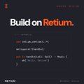 A dark, pixelated image showing a code editor interface with the text 'Build on Return.' and the 'RETURN' logo.
