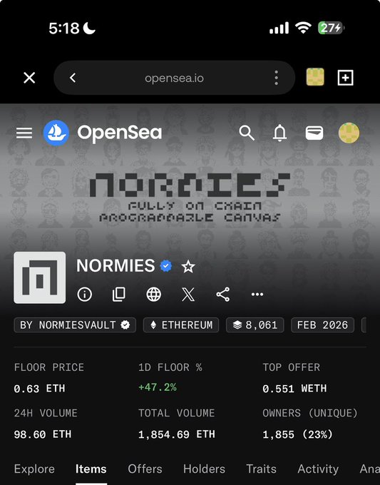 The image shows a screenshot of an online trading platform, specifically focusing on the Normies account. The background features an icon representing the cryptocurrency exchange "openSea", and there are also icons for Etherium and Bitcoin displayed above and below the Normies account. The main content of the image is a list containing various details about the Normies account, including the total amount of ether and Bitcoins held in it, its current value, and the number of active users. There's also information available on the top-off status of the account.