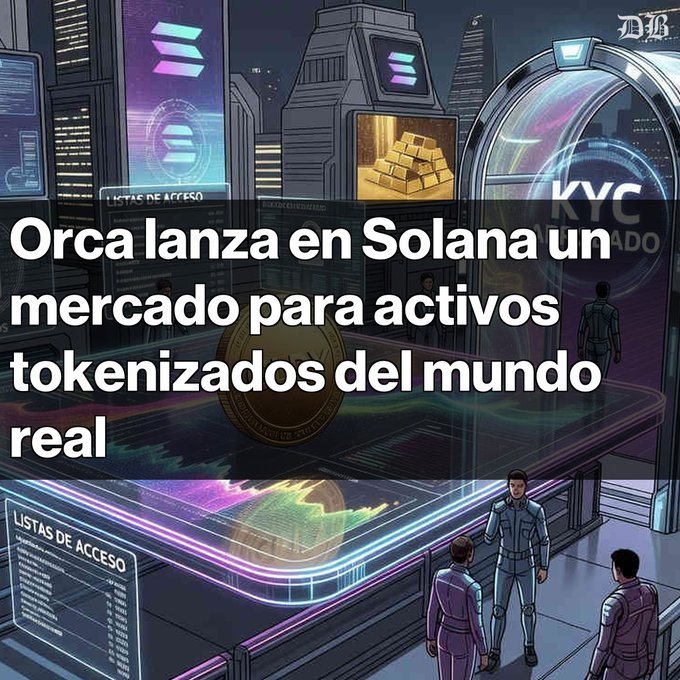 The image features a drawing of a cityscape with buildings, people walking around, and a large golden coin displayed prominently in the center. The caption reads "Orca lanza en Solana un mercado de activos tokenizados en Solana Presenta pools permissionados para negociación de instrumentos GLDY, un activo vinculado al oro, será el primer token en esta infraestructura El movimiento busca responder a requisitos legales EE. UU". The image is related to the post because it features an illustration of a city with buildings and people, which could be interpreted as a representation of the cryptocurrency market or blockchain technology.

The caption provides information about the coin in the center of the image, possibly discussing its value or significance within the context of the cryptocurrency world. The image also includes text that reads "Orca lanza en Solana un mercado de activos tokenizados en Solana Presenta pools permissionados para negociación de instrumentos GLDY, un activo vinculado al oro, será el primer token en esta infraestructura El movimiento busca responder a requisitos legales EE. UU".
