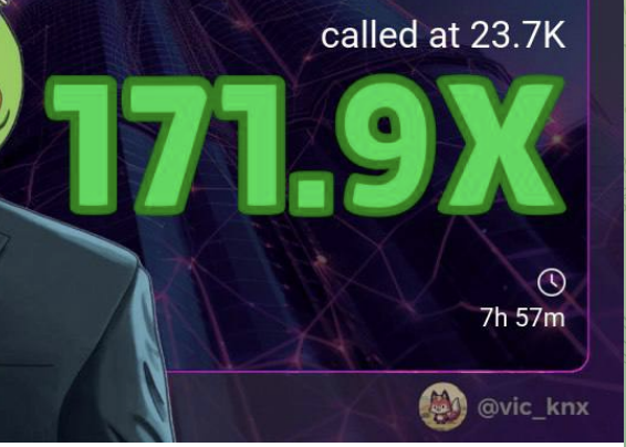The image shows a screenshot of a digital display featuring "171.9X" prominently, with text indicating "called at 23.7K" and a timer showing "7h 57m". This relates to the accompanying post by highlighting the massive multiplier of 171.9X that was achieved, likely in a trade or investment on the Sol platform, aligning with the post's discussion of high returns.