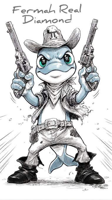 A black and white illustration of an anthropomorphic frog character wearing a cowboy hat and dual-wielding pistols, with the text 'Fermah Real Diamond' written at the top.