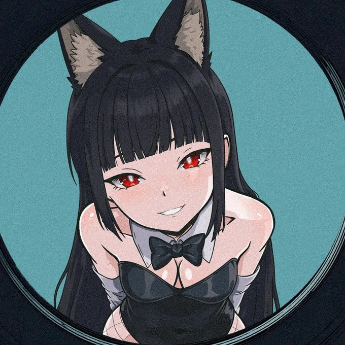 An anime-style illustration of a dark-haired girl with cat ears and striking red eyes, wearing a black bunny-style outfit with a bow tie, framed within a circular border. The image represents the "Kitty Angel" NFT artwork by artist @momoyumemi that sold for 0.35 ETH ($668).