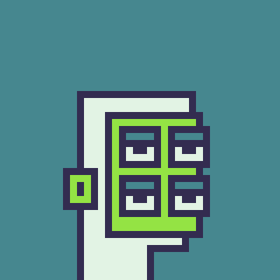 A pixel-art style green cabinet/drawer unit is displayed against a teal background. The image ties to the post about the "Early Robinhood NFT" collection by artist Don, where the pixelated artwork style is characteristic of OG pixel NFT artists like him.