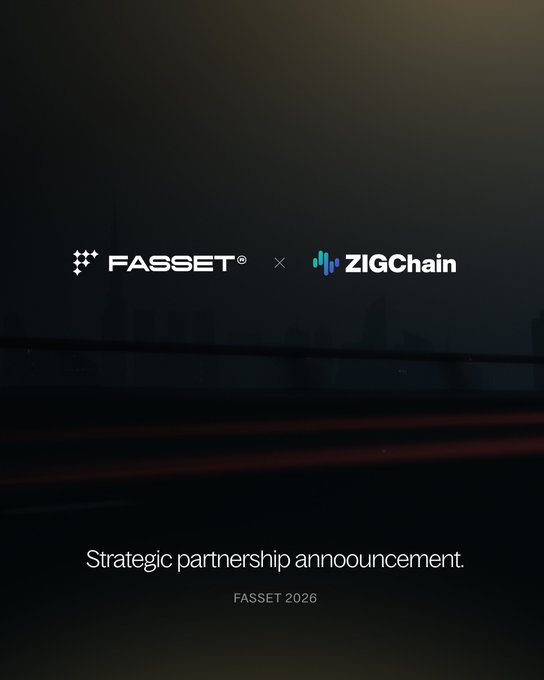 The image features a poster with two logos - one blue and one red. The text "Strategic partnership announcements" is written below these logos, indicating that there might be an upcoming announcement related to a strategic partnership between two companies. The poster also includes information about ZIGChain, which is a Layer 1 blockchain built for real-world financial assets like tokenized private credit or invoice financing. This suggests that the image could potentially be related to a business collaboration or partnership between these two companies in the finance or technology sector.