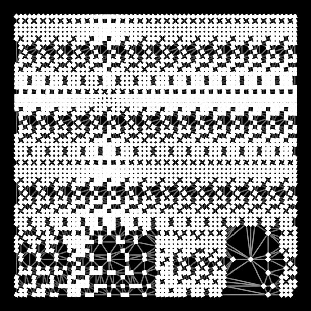 The image showcases a pattern made from small white dots, with each dot resembling an electric bulb. The dots are meticulously arranged across a surface, creating a captivating and intricate design that forms part of the background for this image. In the accompanying post on a social media platform or blog, you can find a link to this visually appealing and unique piece of artwork by an unknown creator.