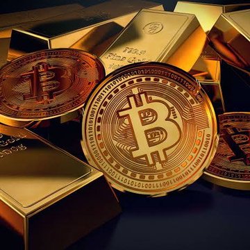 Physical Bitcoin tokens rest on top of gold bars, visually pairing the two assets central to the prediction that $BTC has only a 21% chance of outperforming gold this year, according to Kalshi traders.