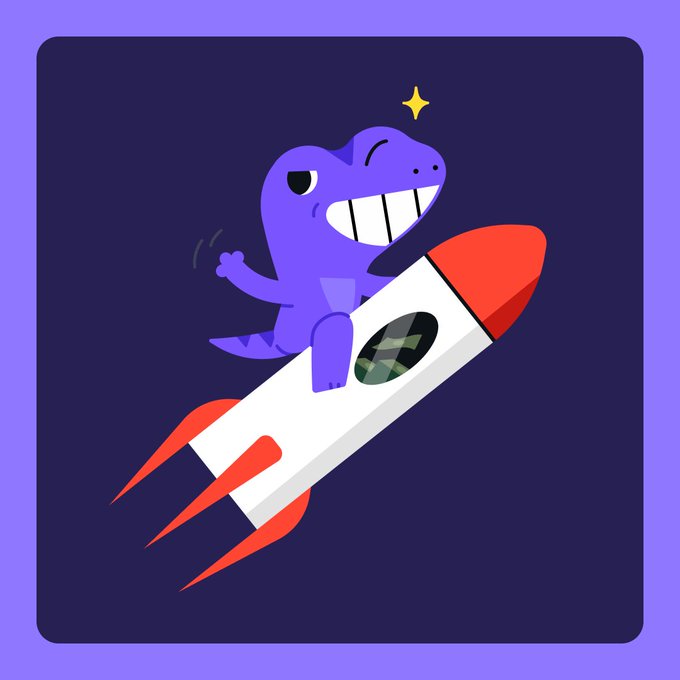 A cheerful purple dinosaur rides a red and white rocket soaring upward through a starry sky, visually representing the stock's upward momentum.

The accompanying post "HIGHER" reinforces this rocket imagery, conveying strong bullish momentum and price gains—likely in reference to a trending ticker experiencing significant upward movement.