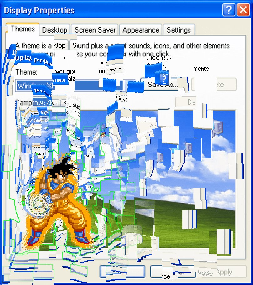 The image shows a computer screen with a picture of a character from Dragon Ball Z, which has been superimposed over an image of a green field. The text on the screen reads "Focus on what is in the image and how it relates to the post". This suggests that there might be some connection between the image and the post or discussion about the character in question.