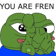 A meme featuring Pepe the Frog with the text 'YOU ARE FREN' at the top.