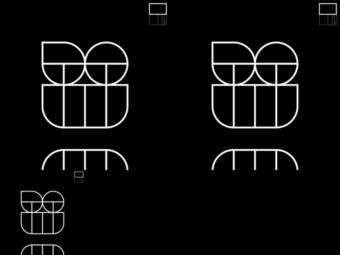 A black and white technical UV layout or template diagram showing geometric shapes, curves, and registration marks used for printing or design alignment.