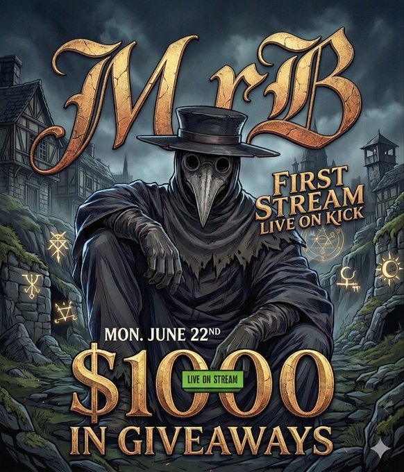 The image features a poster for an event called "Mr B" that is happening next weekend. The poster includes details about a live streaming of the first stream as well as a $1,000 giveaway for attendees. Several people have already RSVPed or confirmed their attendance, and others are expected to join in soon.