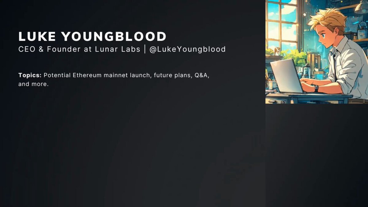The image features a man sitting at a desk with a laptop computer open in front of him. The background of the image is black, which contrasts with the white text that reads "Upgrades across every network in a single proposal. The next version of Moonwell Governance, now on Ethereum. Governance gains the economic security of Ethereum, and headroom for far more complex proposals than transaction limits used to allow." This post seems to be discussing the potential benefits of using Ethereum for governance purposes or how to implement upgrades across networks.