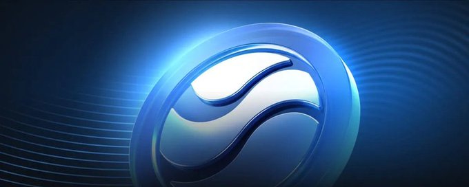 A stylized blue logo featuring a flowing S-shape enclosed within a circular, glowing ring against a dark background.