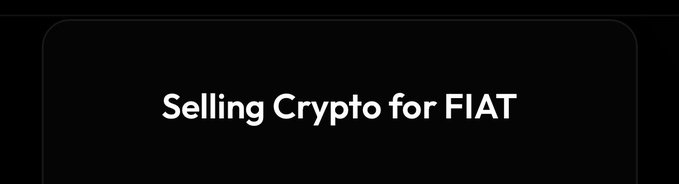 A black banner displays the white text "Selling Crypto for FIAT," serving as a header that introduces the post's topic about a trust-building method for peer-to-peer cryptocurrency trading using MAD contracts.