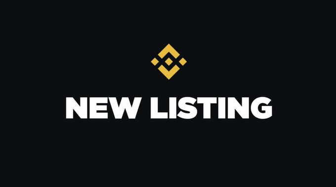 The image features a dark background with a gold Binance logo at the top and the bold white text "NEW LISTING" below it. It serves as an announcement graphic for an upcoming Binance token listing, inviting viewers to suggest which token should be listed next as part of #Altseason2026.