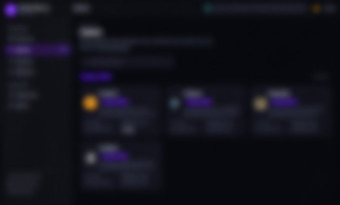 A heavily blurred screenshot of what appears to be a digital interface or dashboard with purple and orange accents on a dark background.